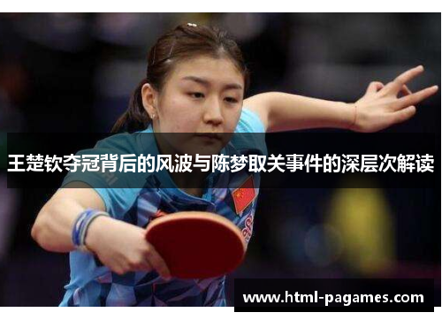 王楚钦夺冠背后的风波与陈梦取关事件的深层次解读