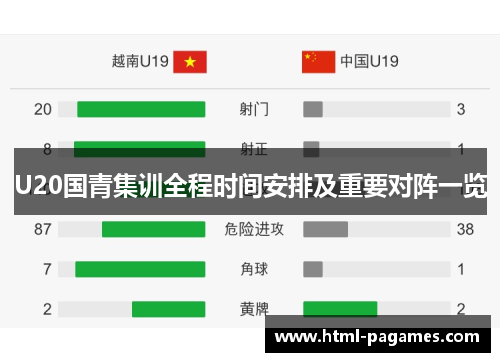 U20国青集训全程时间安排及重要对阵一览