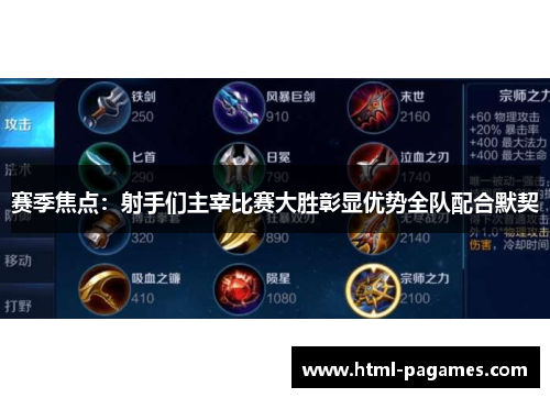 赛季焦点：射手们主宰比赛大胜彰显优势全队配合默契